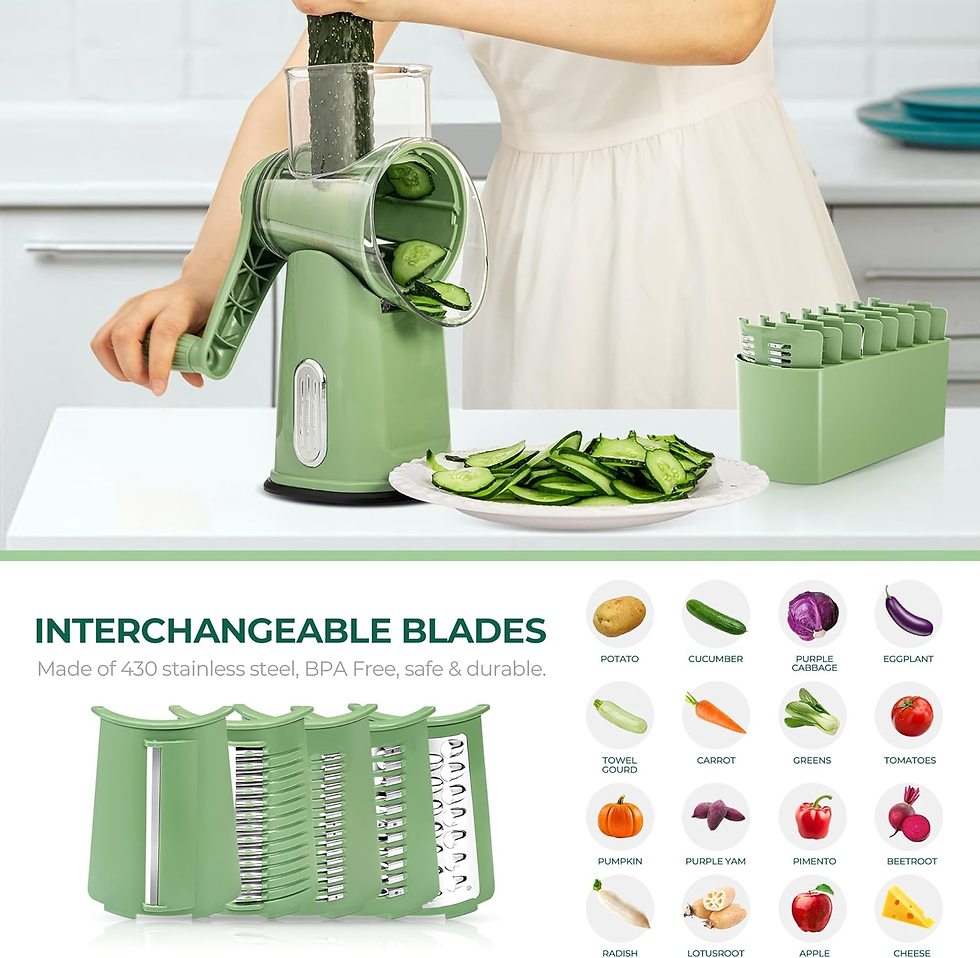 Thumbnail: 5-in-1 Rotary Cheese Grater & Vegetable Slicer