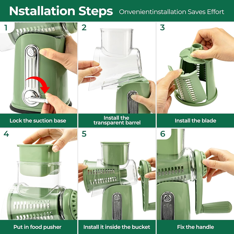 Thumbnail: 5-in-1 Rotary Cheese Grater & Vegetable Slicer