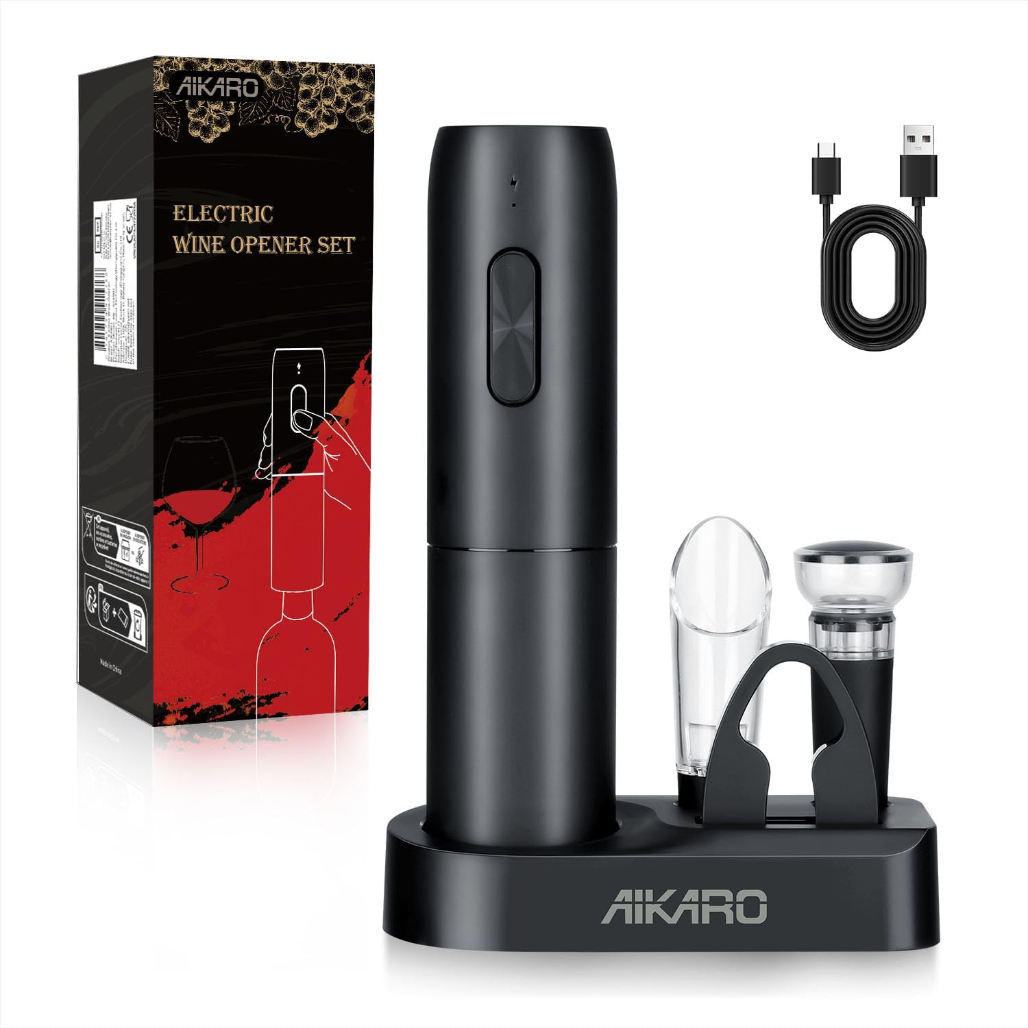 Rechargeable Electric Wine Bottle Opener Set