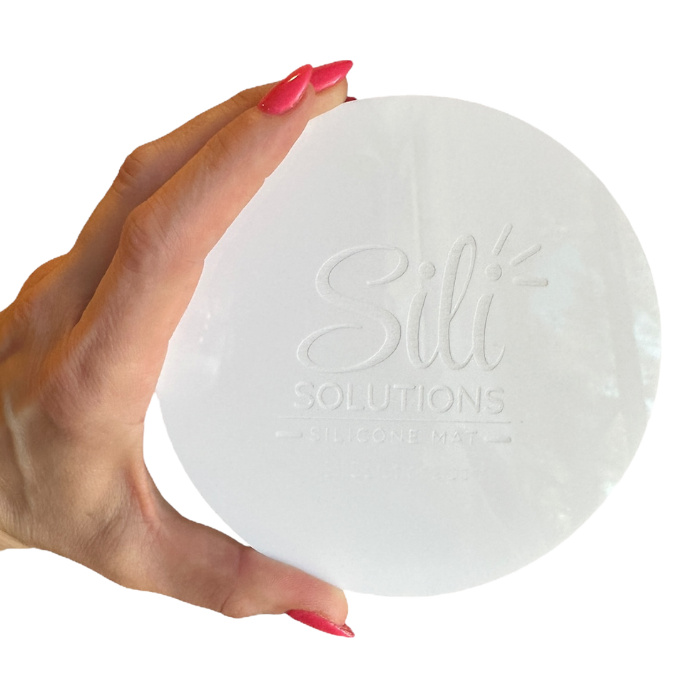 4 inch sili solution mat with a custom logo in it
