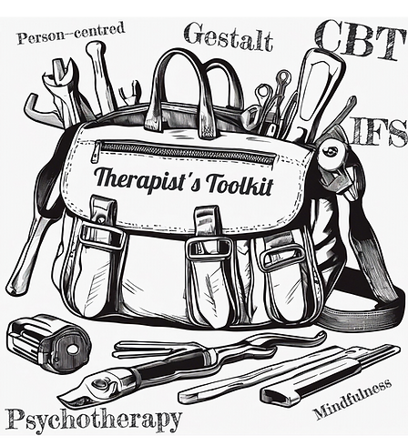 black and white line drawing of a toolba