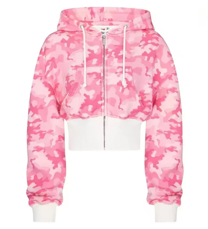 Thumbnail: Y2K Vintage Oversized Cherry Blossom Embroidered Hooded Jacket Mens Womens Pink