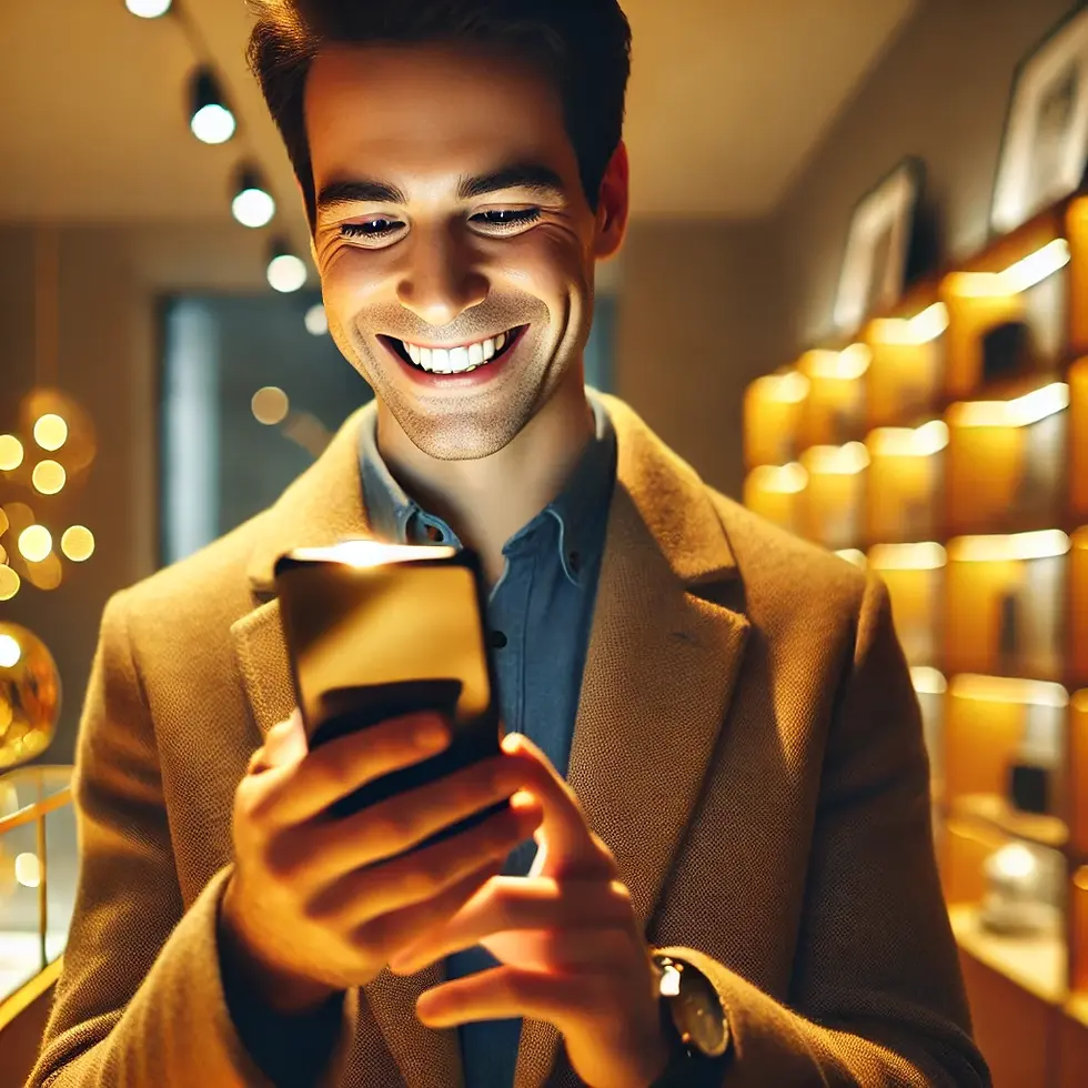 DALL·E 2026-04-14 17.10.19 - A candid retail scene showing a happy customer standing insid