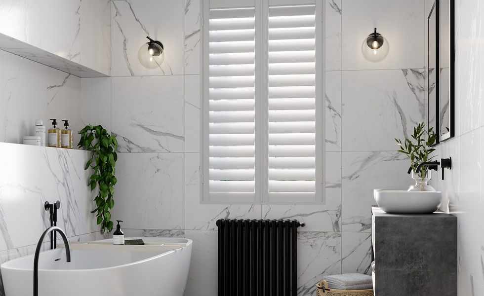 Plantation shutters in bathroom