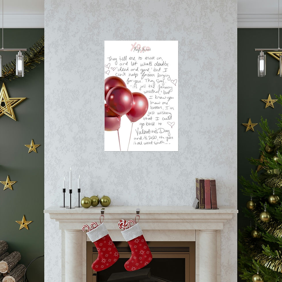 Thumbnail: Handwritten 'Valentine's Day' Matte Vertical Poster