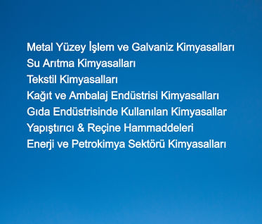 çeşitli sektörlerde kullanılan endüstriyel kimyasallar