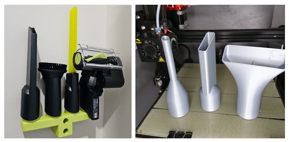 3D printed vacuum cleaner brush head and holder