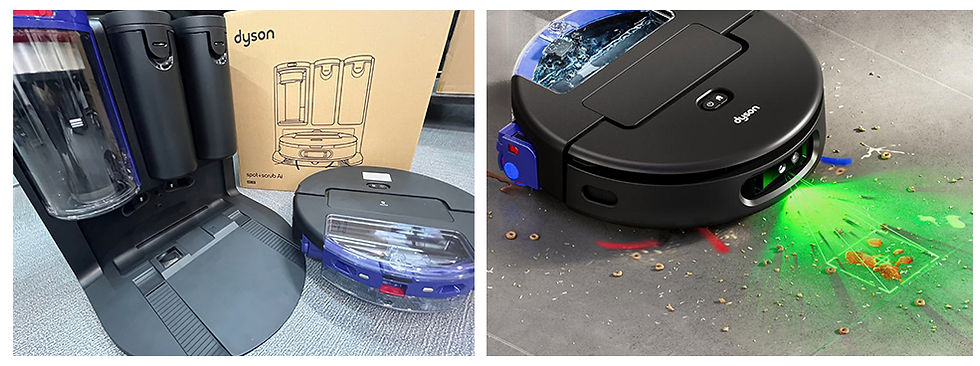 Dyson Spot+Scrub Ai’s appearance display and green light-assisted detection