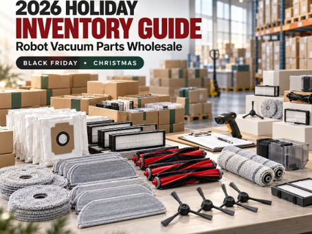 Robot vacuum parts wholesale inventory prepared for Black Friday and the 2026 Christmas sales season