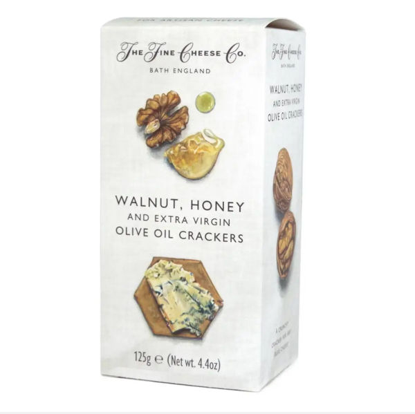 Fine Cheese Co. Walnut, Honey and Extra Virgin Oilve Oil Crackers available at Shelford Deli, Cambridge UK