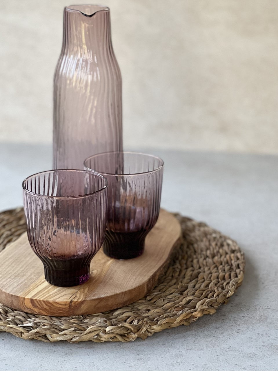 Thumbnail: Kinta handmade mouthblown 250ml Amnis glass tumblers in Rosy  available from Iris Lifestyle Cambridge UK