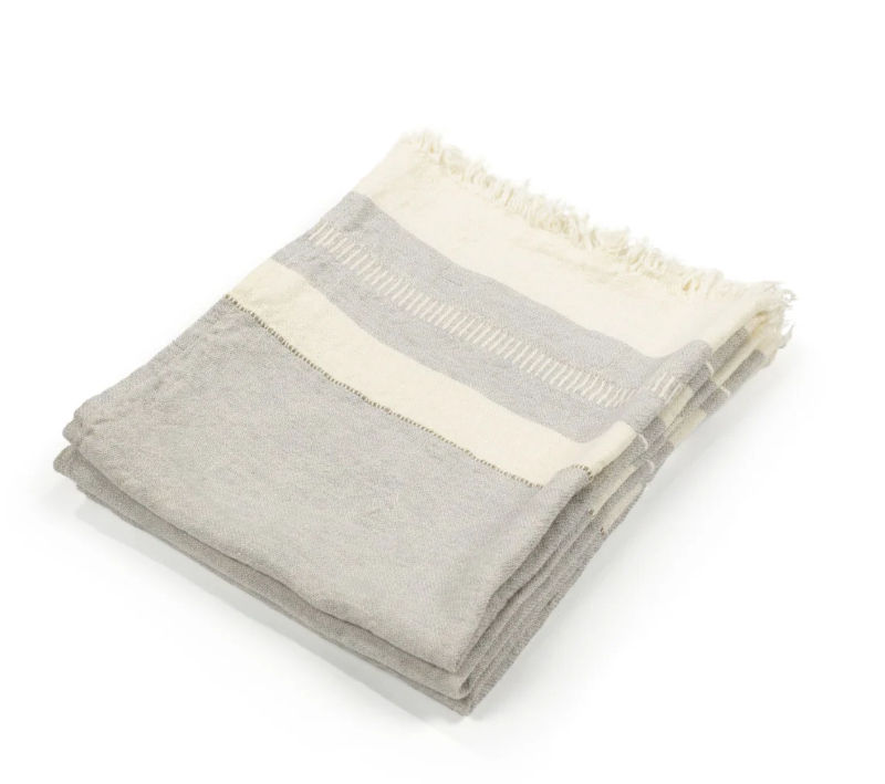 Thumbnail: LIBECO pure linen Belgian Towel/ Throw /Tablecloth/ Placemat / Fouta Gent Stripe