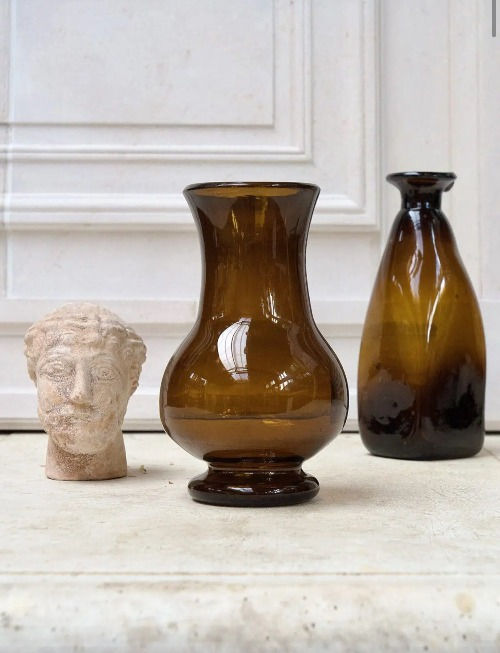 Thumbnail: La Soufflerie  Pichet hand-blown glass carafe or vase in brown available at Iris Lifestyle, Cambridge UK