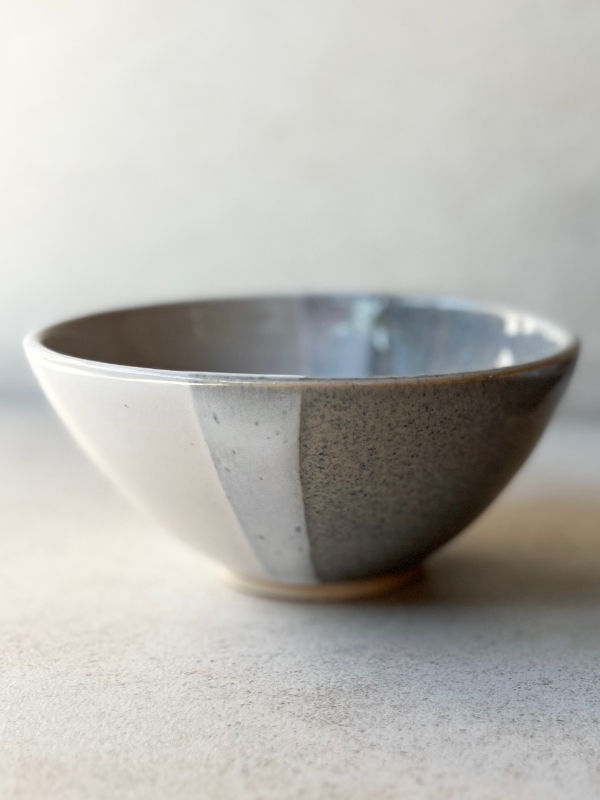 Thumbnail: Cleiog ceramics handmade grey + white nibble bowl set of two available at Iris Lifestyle, Cambridge UK