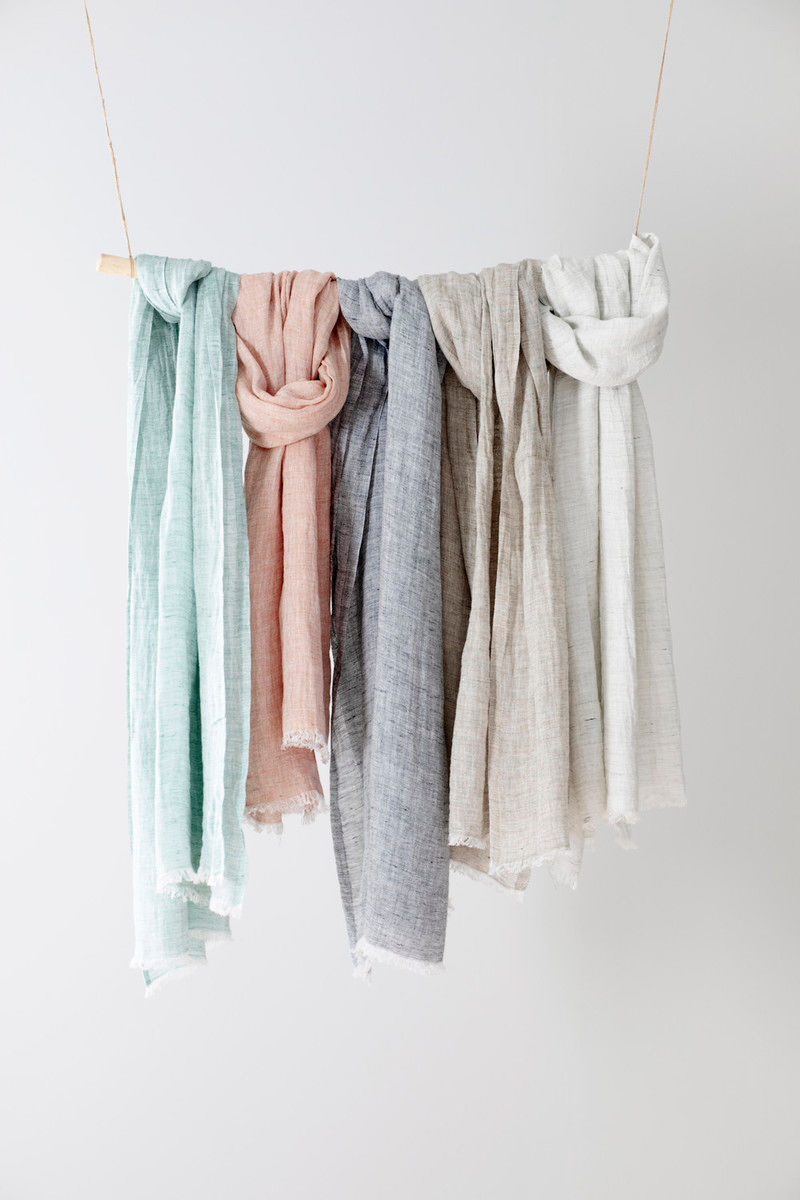 Thumbnail: LAPUAN KANKURIT pure linen LEMPI Scarf collection available from Iris Lifestyle Cambridge UK