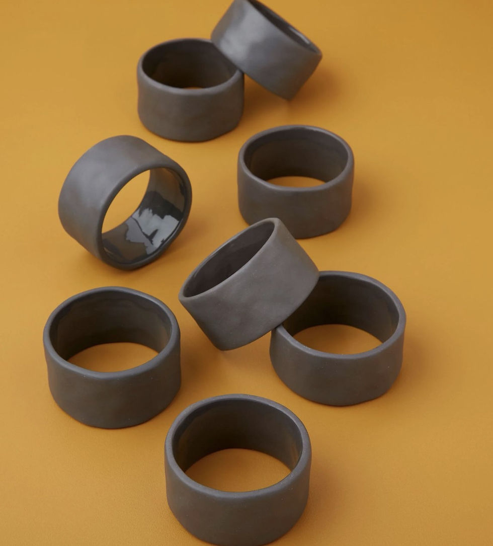 Thumbnail: Tam Stoneware Napkin Ring in slate available from Iris Lifestyle Cambridge UK