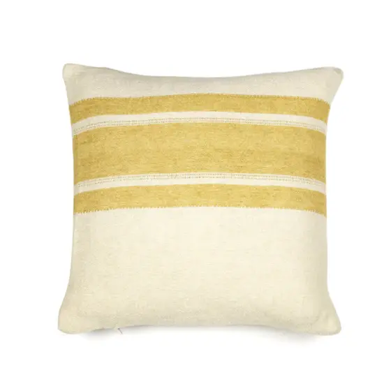 Libeco - The Belgian Pillow - Mustard Stripe available at Iris Lifestyle, Cambridge, UK