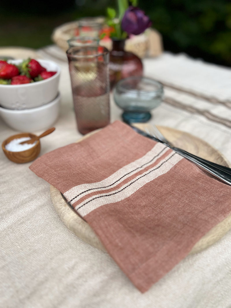 Thumbnail: Libeco Mojave Pure Belgian Linen Napkins available from Iris Lifestyle Cambridge UK
