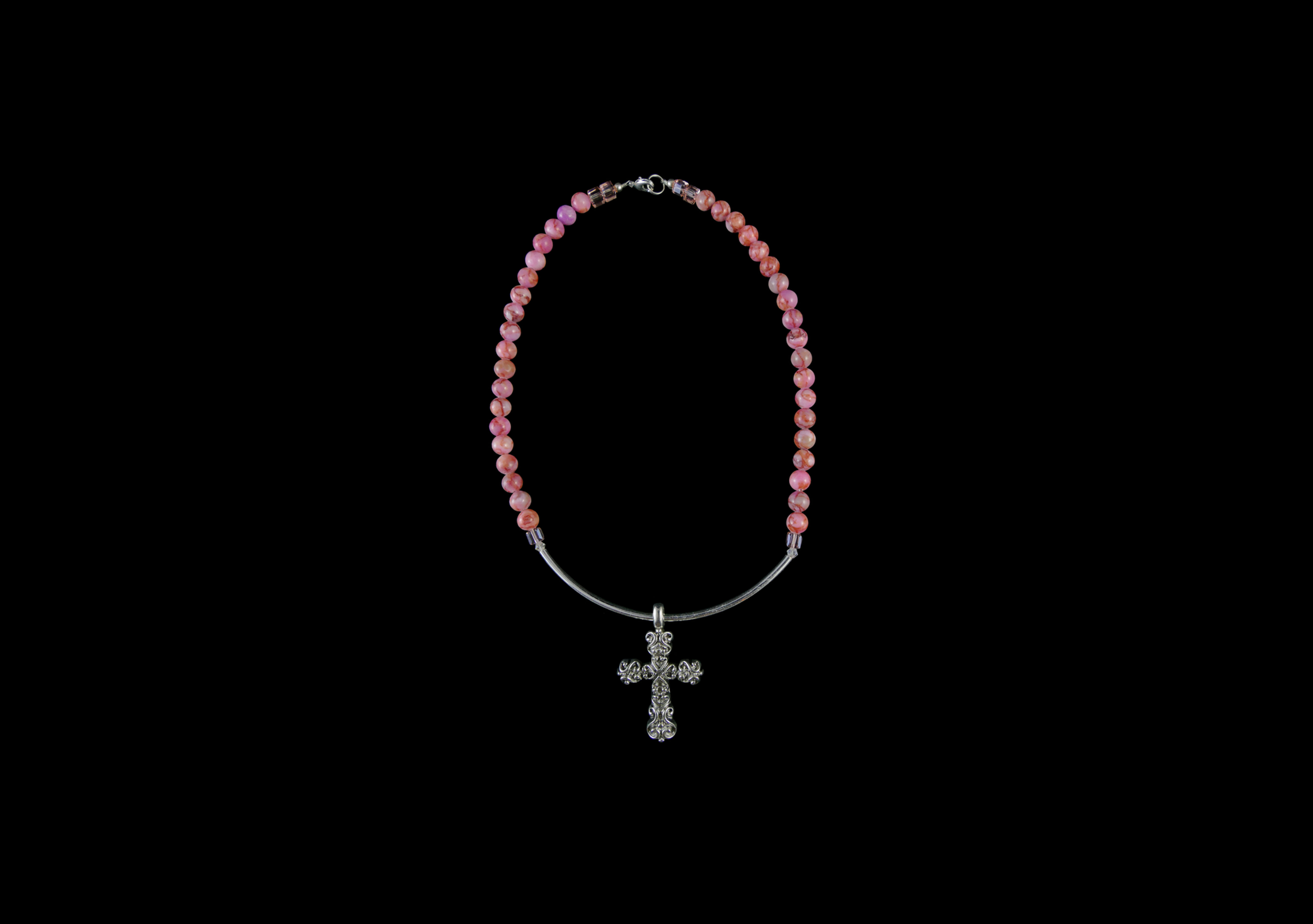 Pink Cross Necklace