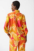 Chemise florale orange, rose jaune vue de dos