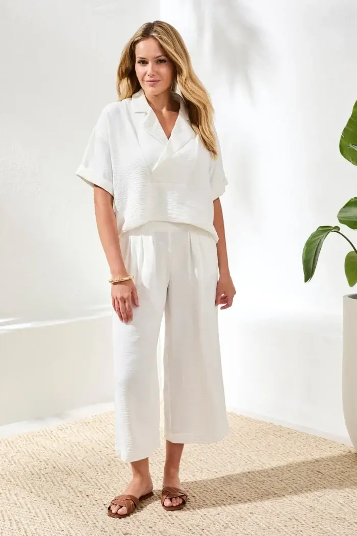 Miniature : Ensemble blanc cassé haut et pantalon  vue de face