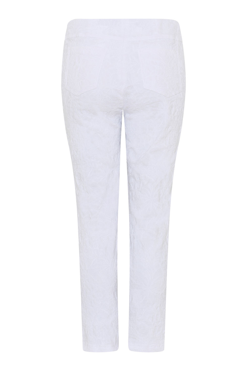 pantalon blanc texturé florale ton sur ton vue de