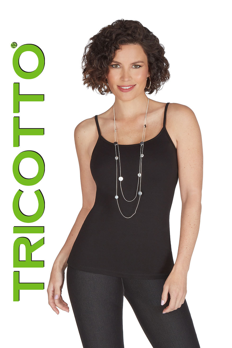 Miniature : Camisole noir à bretelle ajustable vue de face