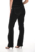 Jeans noir avec bande de strass sur les côtés vue de dos