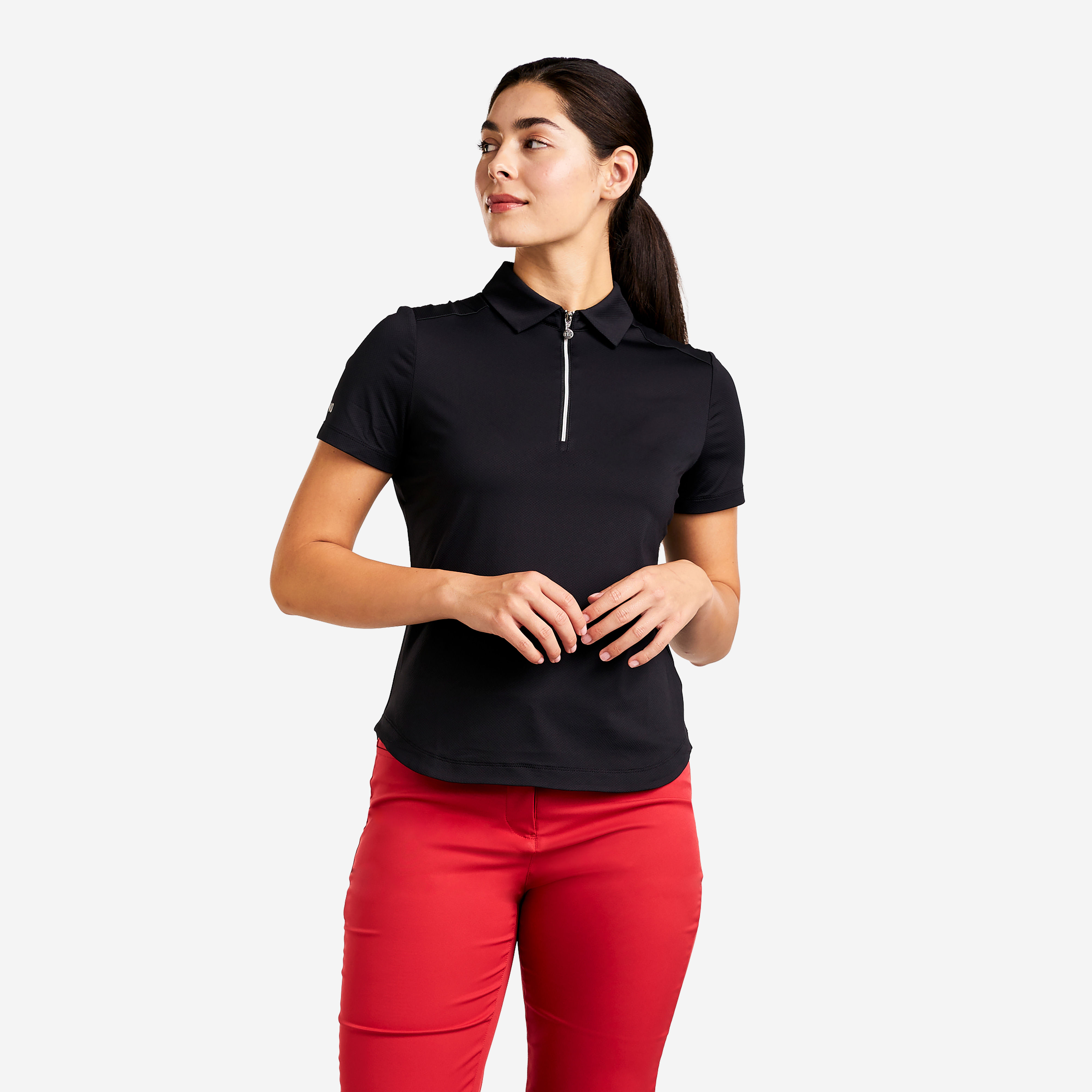 Polo golf noir vue de