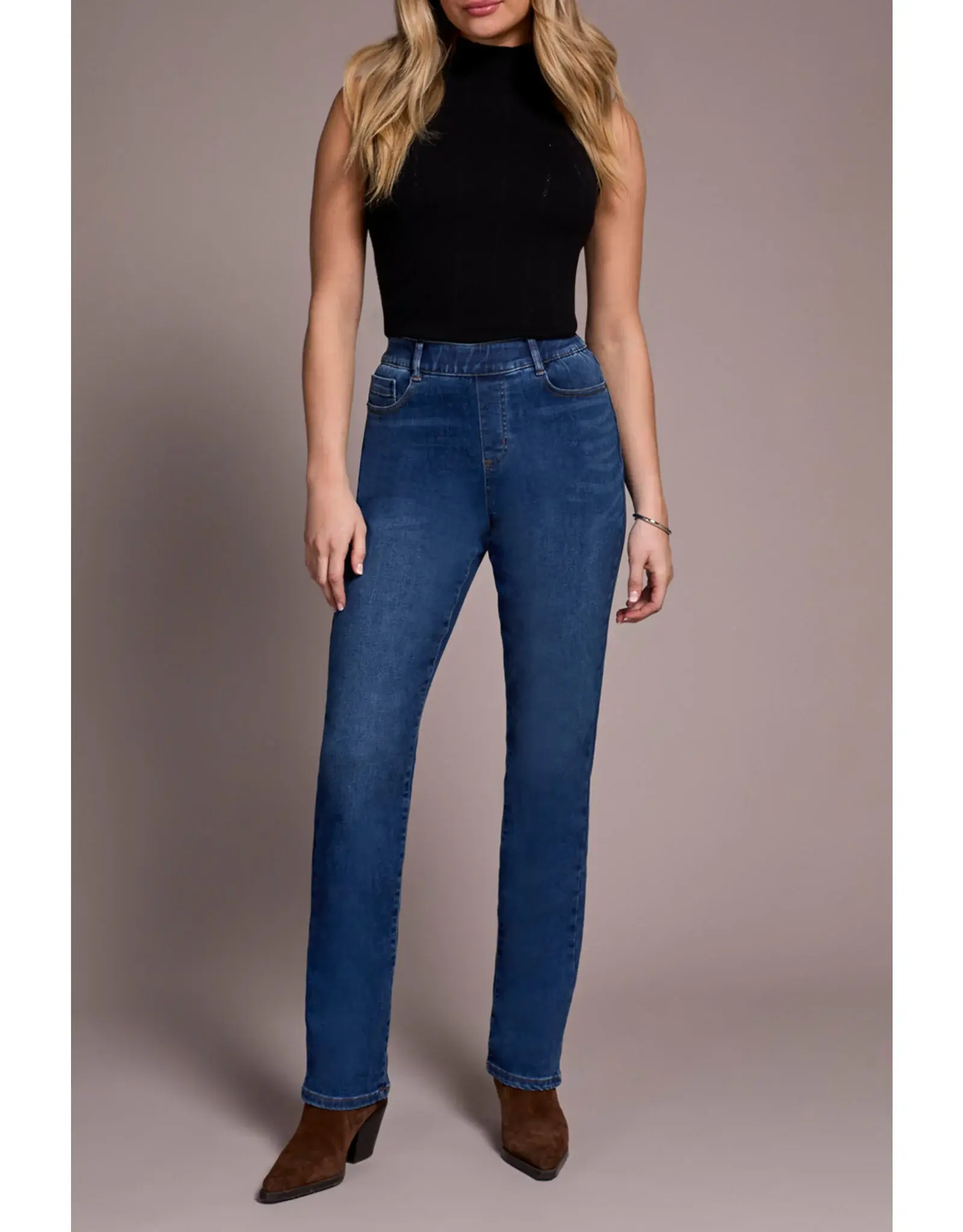 Jeans en denim bleu vue de face