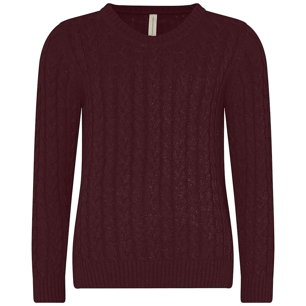 Chandail en tricot bourgogne vue de face