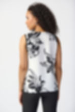 Camisole imprimé florale noir et blanc vue de dos