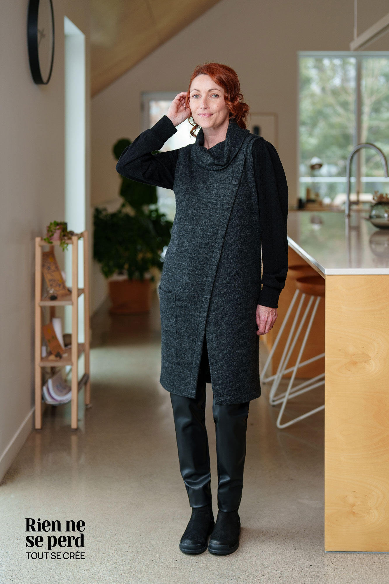 Chasuble gris vue de face