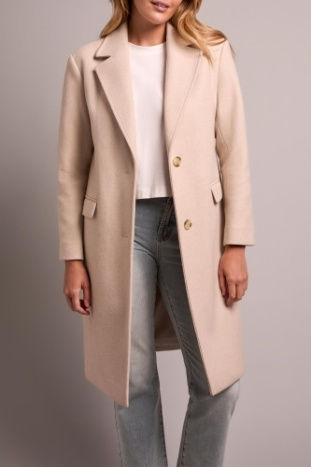 Manteau long de couler Avoine vue de face