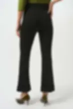 Pantalon évasé à enfiler en tricot épais noir vue de dos