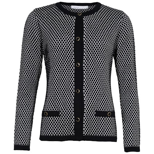 Thumbnail: Cardigan Skovhuus 1240-9000 noir et blanc