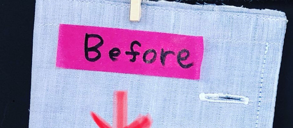 ワイシャツの擦り切れ直し