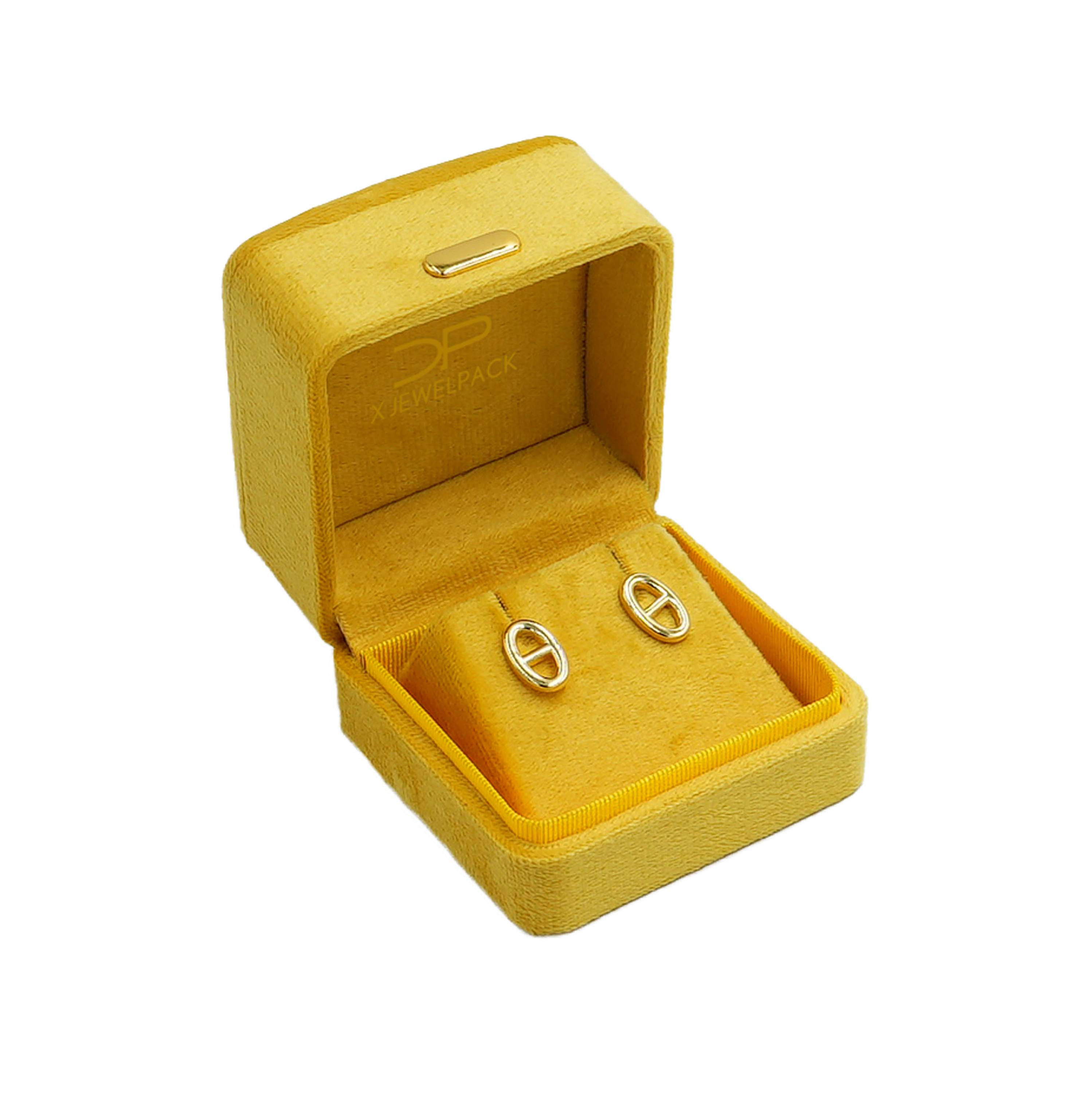 Yellow Velvet Earring Box