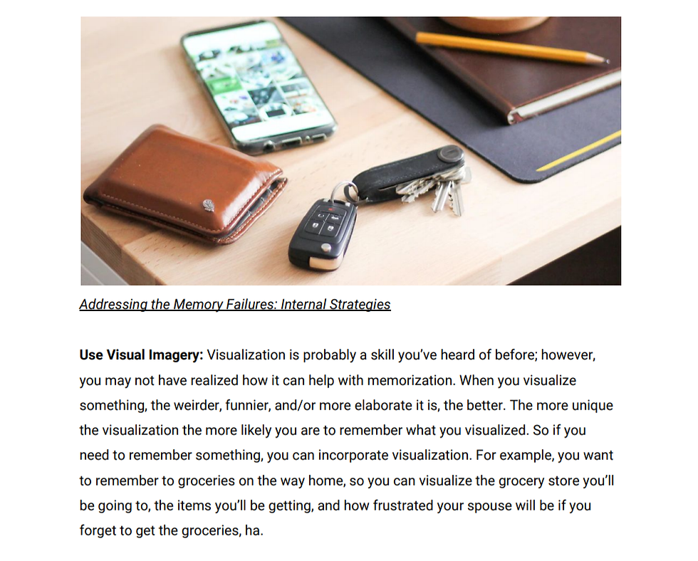 Thumbnail: Memory Strategies Handout