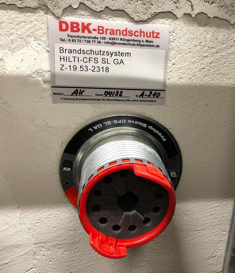 DBK-Brandschutz Brandschutzsystem HILTI-CFS SL GA Z-19.53-2318