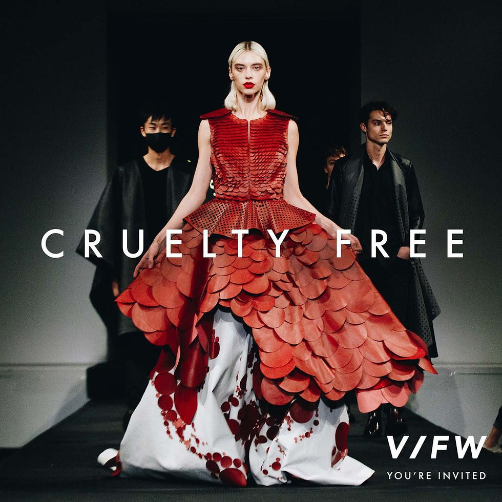 A woman with a red dress