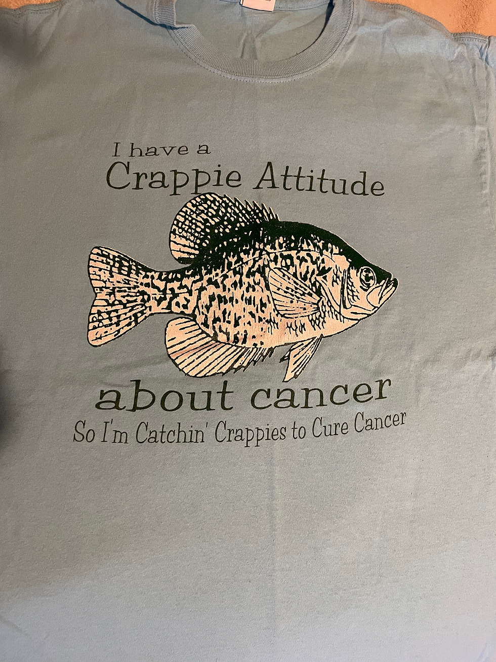 Thumbnail: Big and tall T-shirt-Crappie Attitude about Cancer