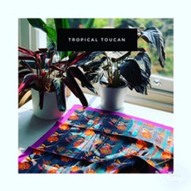 Silk scarves with patterns designed in Crouch End and made in the UK.