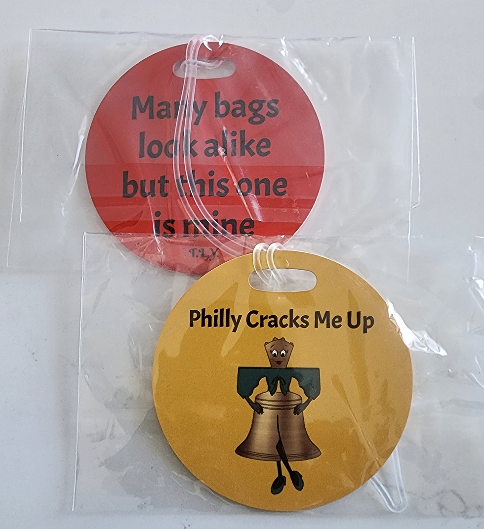 Thumbnail: Philly Cracks Me Up Personalized Luggage Tag - Dark Red