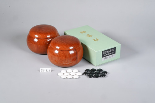 SET328】蛤碁石（雪印32号）・花梨碁笥セット | 日向碁盤碁石