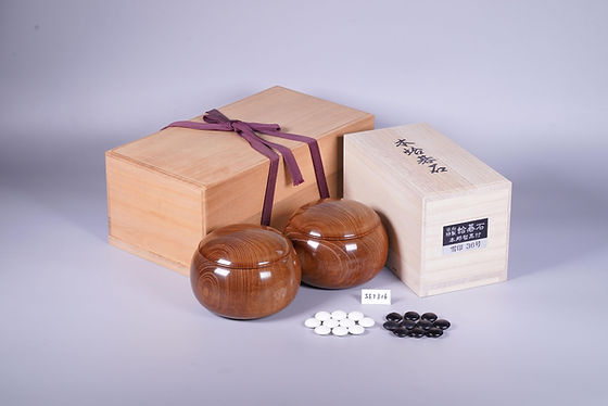 SET316】蛤碁石‧名木棋笥套组(雪印36号・本桑) | 日向碁盤碁石
