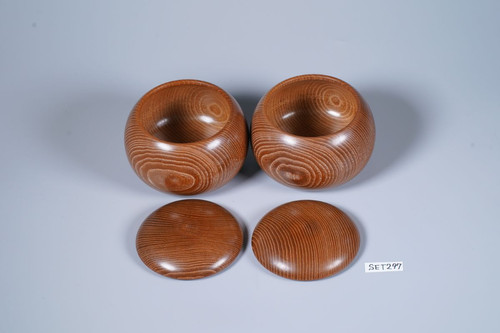 SET297】熊須健一作 日向産本榧 天地柾 一枚盤 卓上碁盤セット(雪印36