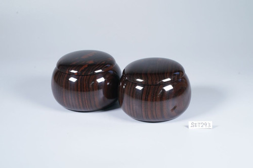 SET293】日向産本榧 柾目 脚付碁盤セット（雪印34号、黒檀 特大