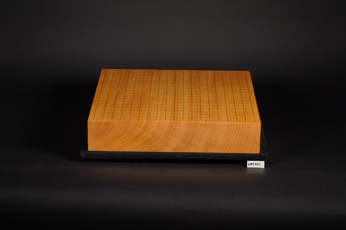 SET271】熊須健一作 日本産本榧 天地柾 一枚盤 卓上碁盤セット(雪印37