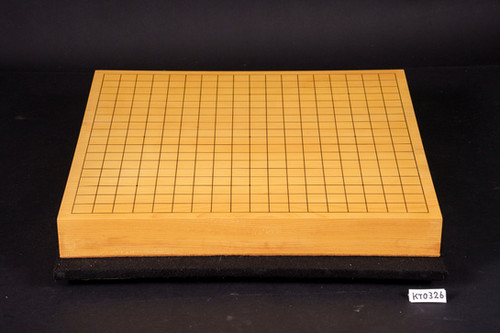 SET313】九州山地産本榧 柾目 一枚盤 卓上碁盤セット（月印33号 桜碁笥